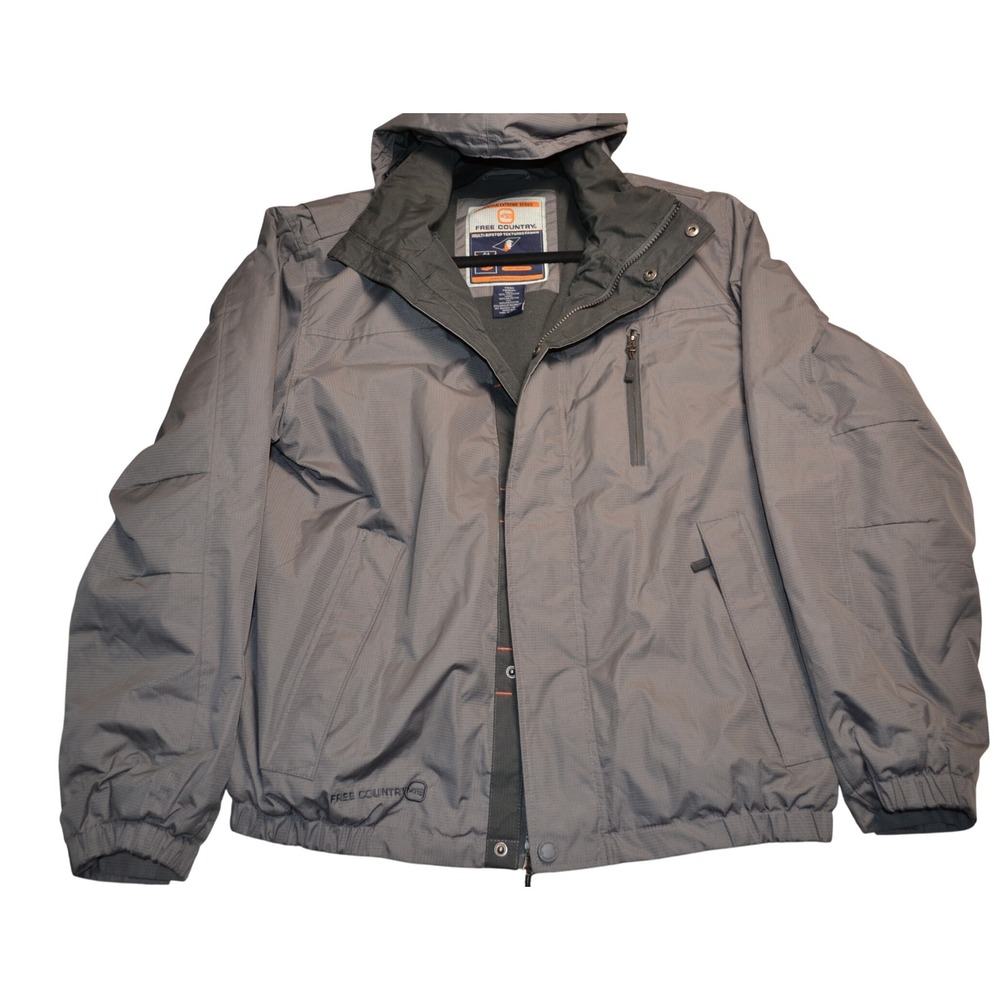 Free Country Mens Medium‎ Gray Multi-Ripstop Lightweight Jacket Coat